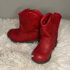 Cat and Jack red cowgirl boots for little walkers size 5 toddlers